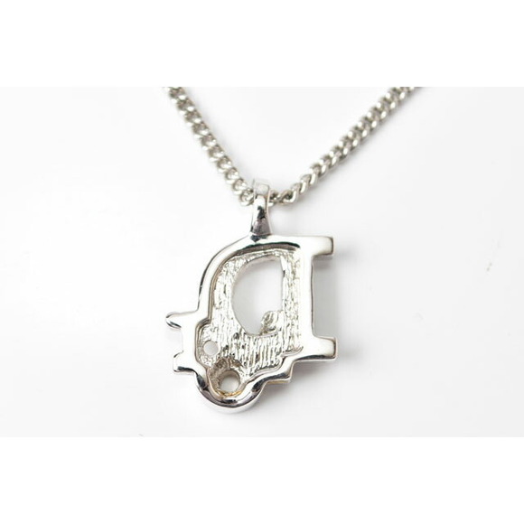Christian Dior Dior Logo Silver Rhinestone Necklace - Picture 5 of 6